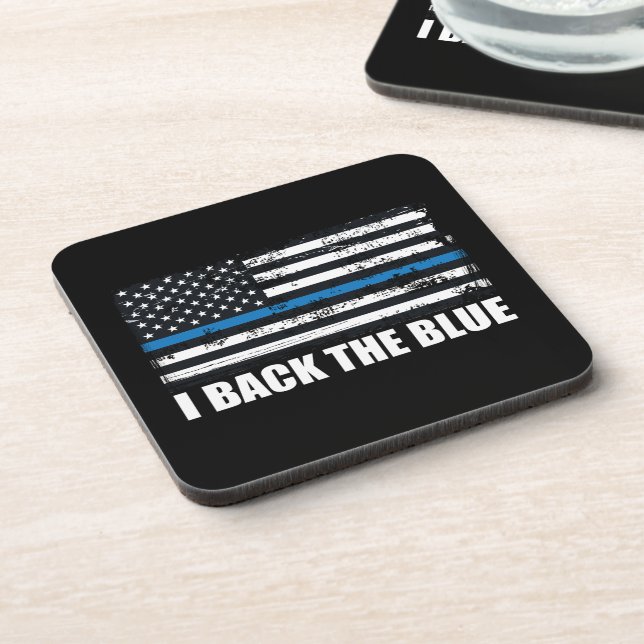 Dessous-de-verre Back the Blue Thin line USA Flag MAGA WWG1WA (Côté gauche)