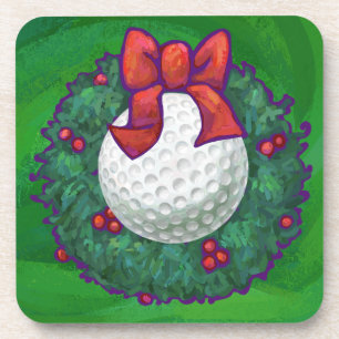Dessous-de-verre Ball de golf Fer de Noël en vert