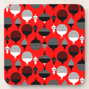 Dessous-de-verre Balle Décorative De Noël Rouge Et Noir