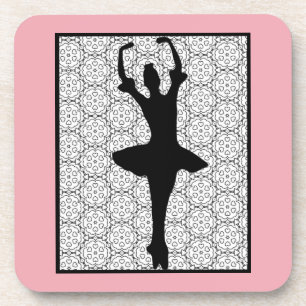 Dessous-de-verre Ballerina Silhouette sur un Motif de mandala du co