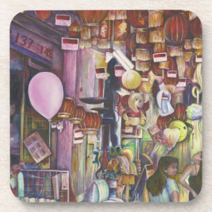 Dessous-de-verre Balloon rose soleil et lune, Singapour