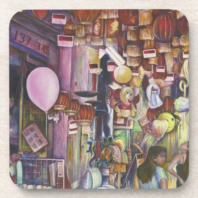 Dessous-de-verre Balloon rose soleil et lune, Singapour (Devant)