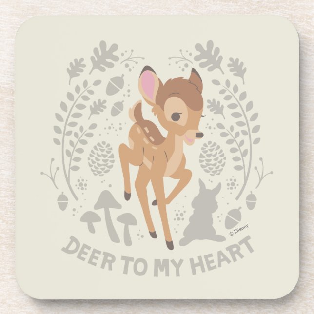 Dessous-de-verre Bambi "Deer To My Heart" - Graphique forestier (Devant)