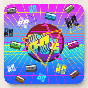 DESSOUS-DE-VERRE BANDE CASSETTE RÉTRO OLD SCHOOL DES ANNÉES 80