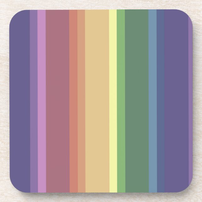 Dessous-de-verre Bandes arc-en-ciel coupées (Devant)