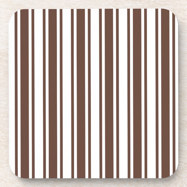 Dessous-de-verre Bandes de bonbons brun et blanc chocolat (Devant)