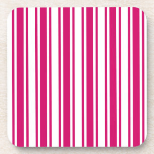 Dessous-de-verre Bandes de bonbons cerises et blanches