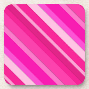 Dessous-de-verre Bandes de bonbons en couches - rose et fuchsia