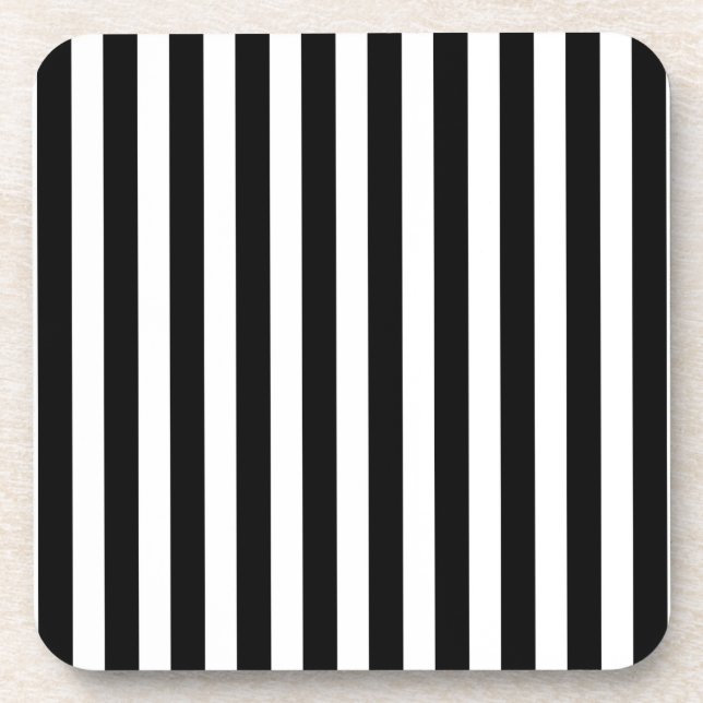 Dessous-de-verre Bandes de bonbons noir et blanc (Devant)
