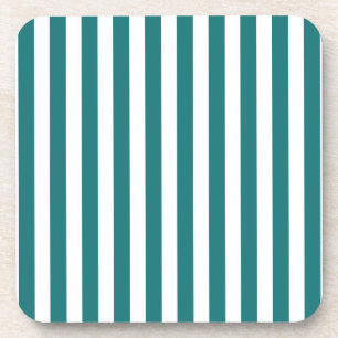 Dessous-de-verre Bandes de bonbons turquoises et blanches