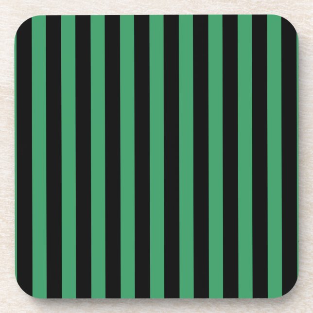 Dessous-de-verre Bandes de bonbons vert et noir (Devant)