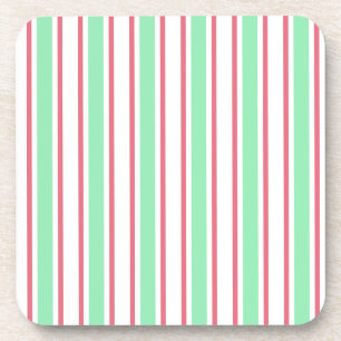 Dessous-de-verre Bandes de bonbons vert, rose et blanc à la menthe
