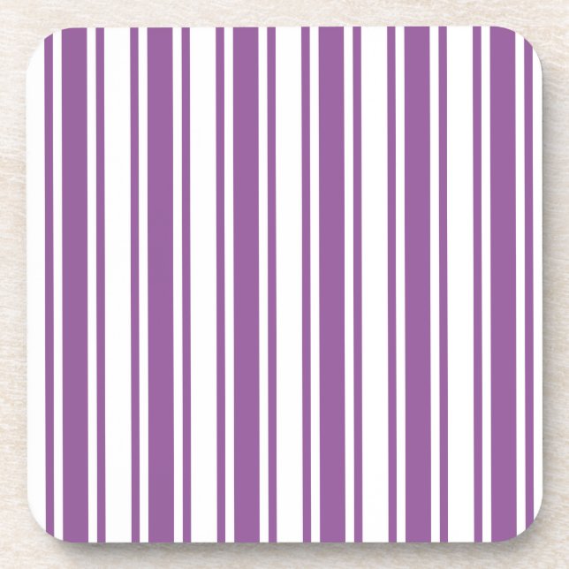 Dessous-de-verre Bandes de bonbons violettes et blanches (Devant)