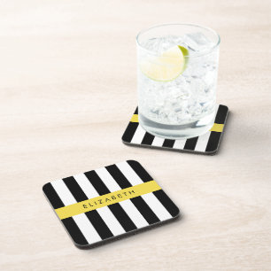 Dessous-de-verre Bandes noires et blanches, Gravées, Lignes, Votre 