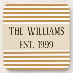 Dessous-de-verre Bandes or et blanc