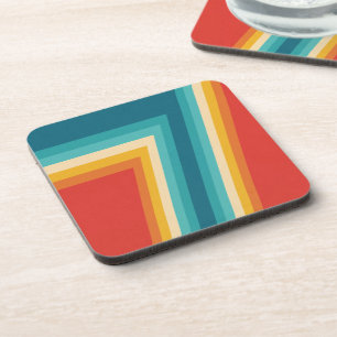 Dessous-de-verre Bandes rétro colorées - les années 70, 80s Design