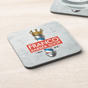 Dessous-de-verre Barber Hair Shop King Crown Barber Pole Hair Salon