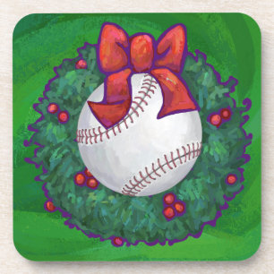 Dessous-de-verre Baseball dans la couronne de Noël
