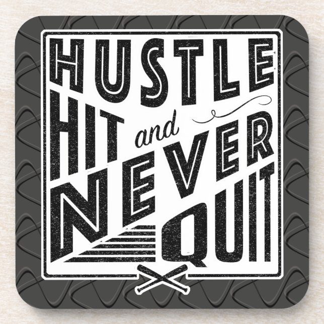 Dessous-de-verre Baseball Hustle Hit Jamais Quitter Ensemble Dessou (Devant)