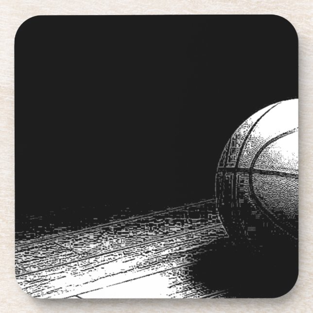 Dessous-de-verre Basket-ball noir blanc (Devant)