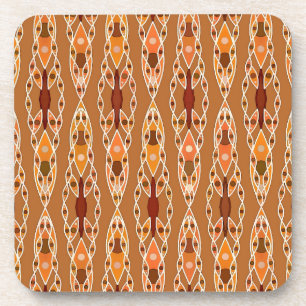 Dessous-de-verre Batik Tribal - Rouille, Terracotta et Beige