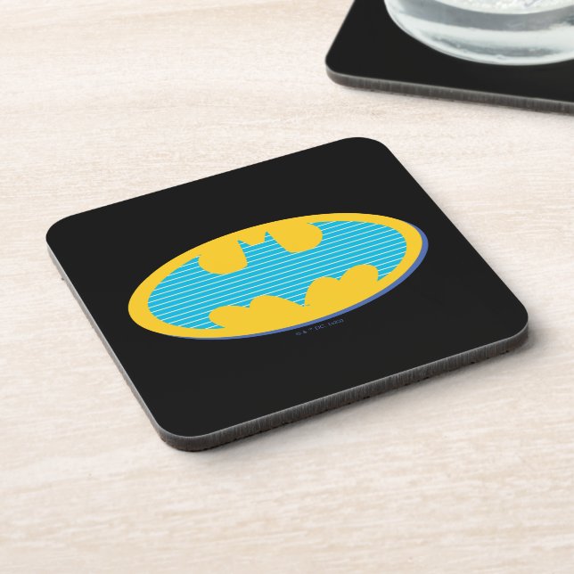 Dessous-de-verre Batman | Symbole Cyan Stripes (Côté gauche)