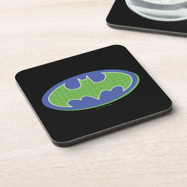 Dessous-de-verre Batman | Symbole pourpre et vert (Côté gauche)