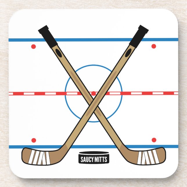 Dessous-de-verre Bâtons de hockey de glace de centre de piste (Devant)