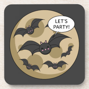 Dessous-de-verre Bats Having Party on Full Moon