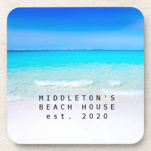 Dessous-de-verre Beach Ocean Sea et Sand Blue Aqua Famille personne