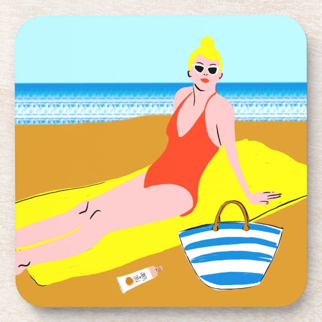 Dessous-de-verre Beachy Keen - Jaune (Devant)