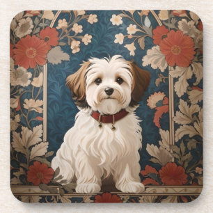 Dessous-de-verre Beau Chien Havanais William Morris Floral