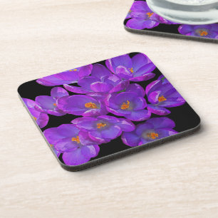 Dessous-de-verre Beau Crocus de printemps violet Floral
