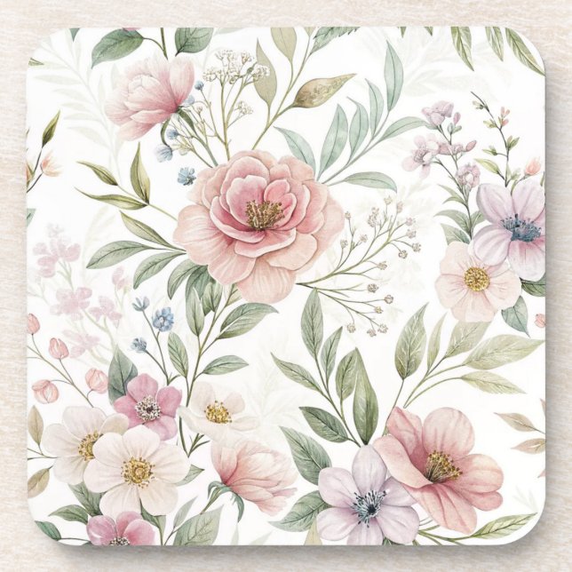 Dessous-de-verre Beaux Fleurs Motif Rose (Devant)