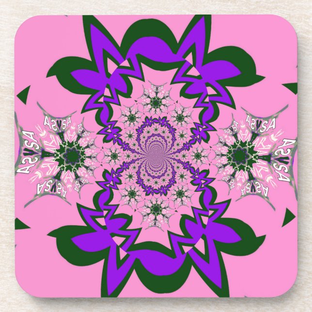 Dessous-de-verre Belle Bébé rose Floral Purple Shade Motif Art (Devant)