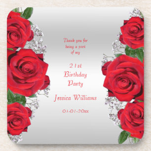 Dessous-de-verre Belle Romantique Roses Rouges Anniversaire Favoris