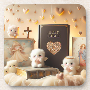 Dessous-de-verre Belle Sainte Bible Chrétienne Avec Petits Anges