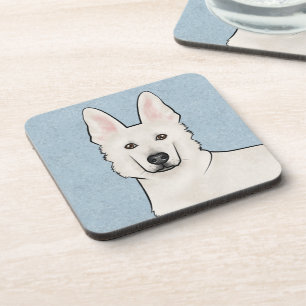 Dessous-de-verre Berger suisse blanc GSD mignon Chien tête bleu