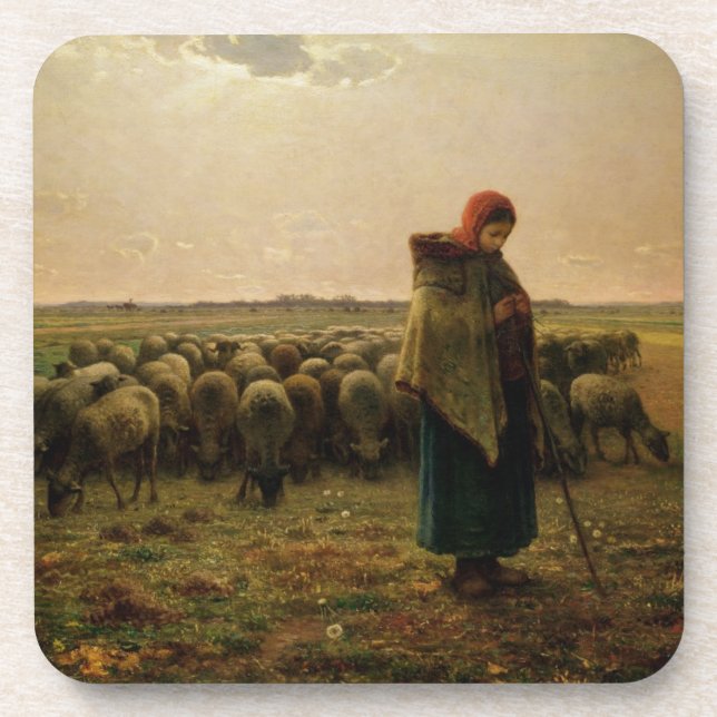Dessous-de-verre Bergère avec son troupeau, 1863 (Devant)