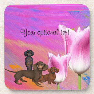 Dessous-de-verre Beverage pourpre Dachshund