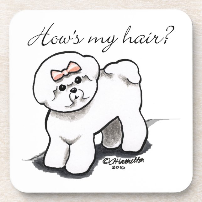 Dessous-de-verre Bichon Frise Habille Mes Cheveux (Devant)
