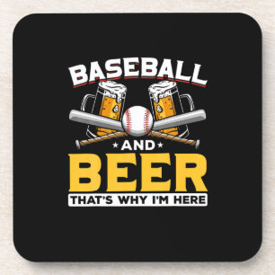 Dessous-de-verre Bière Boveur Baseball Bière Humour Anniversaire