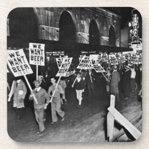 Dessous-de-verre Bière d'interdiction vintage, Nous voulons de la b