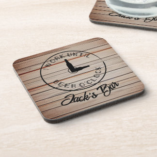 Dessous-de-verre Bière drôle avec nom personnalisé