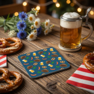 Dessous-de-verre Bières d'Oktoberfest motif bavarois 