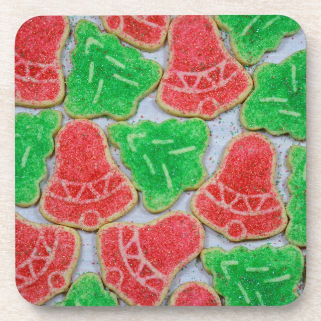 Dessous-de-verre Biscuits rouges et verts de Noël (Devant)