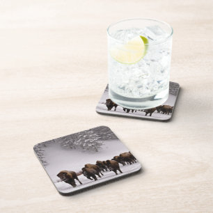 Dessous-de-verre Bison en hiver