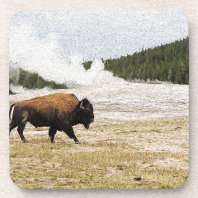 Dessous-de-verre Bison et Vieux fidèles (Devant)