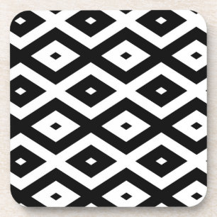 Dessous-de-verre Black and white diamond pattern