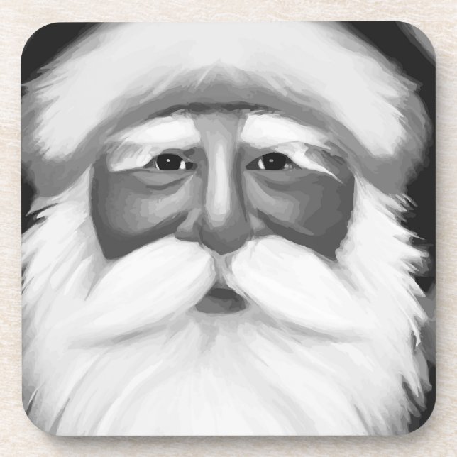 Dessous-de-verre Black and White Santa Claus  (Devant)